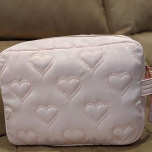 Stoney Clover Lane Quilted Hearts Large Pouch - Light Pink